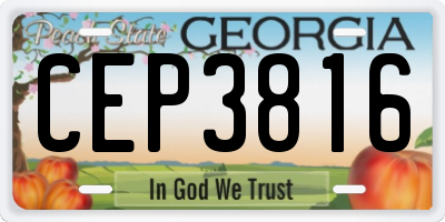 GA license plate CEP3816