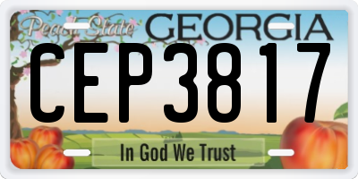 GA license plate CEP3817