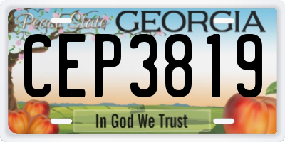 GA license plate CEP3819