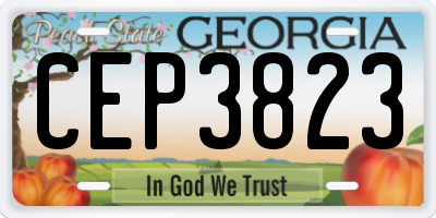 GA license plate CEP3823