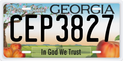 GA license plate CEP3827