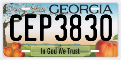 GA license plate CEP3830