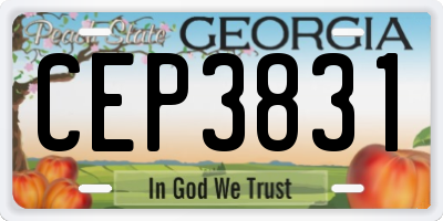 GA license plate CEP3831