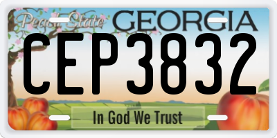 GA license plate CEP3832