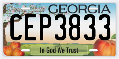GA license plate CEP3833