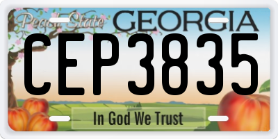 GA license plate CEP3835