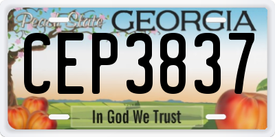 GA license plate CEP3837