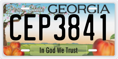 GA license plate CEP3841