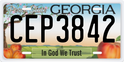 GA license plate CEP3842