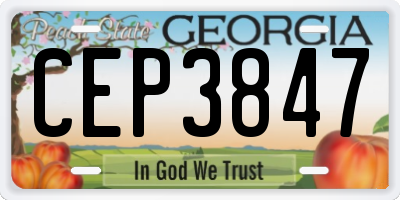 GA license plate CEP3847
