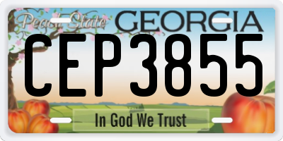 GA license plate CEP3855
