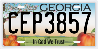 GA license plate CEP3857