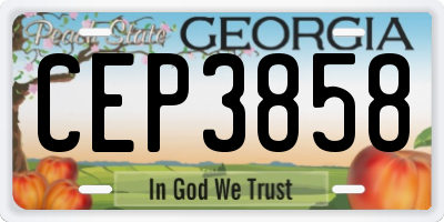 GA license plate CEP3858