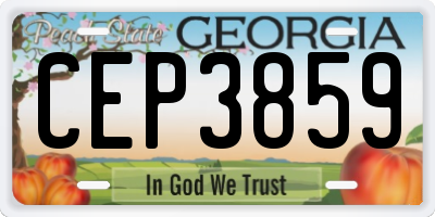 GA license plate CEP3859