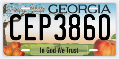 GA license plate CEP3860