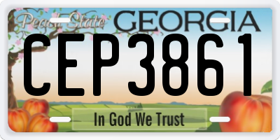 GA license plate CEP3861