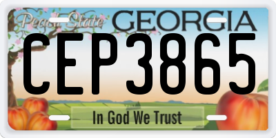GA license plate CEP3865