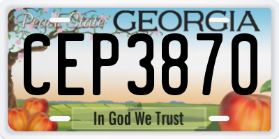 GA license plate CEP3870