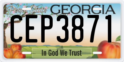 GA license plate CEP3871