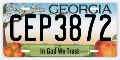 GA license plate CEP3872