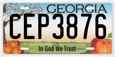 GA license plate CEP3876