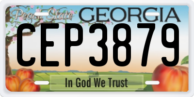 GA license plate CEP3879