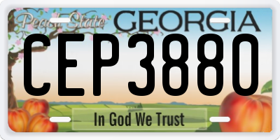 GA license plate CEP3880