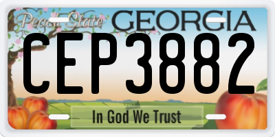 GA license plate CEP3882