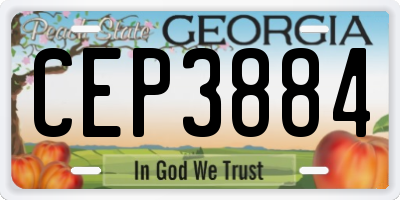 GA license plate CEP3884