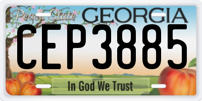 GA license plate CEP3885
