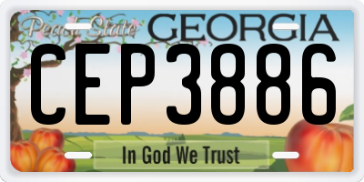 GA license plate CEP3886