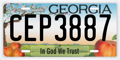 GA license plate CEP3887