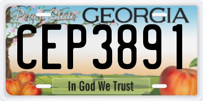 GA license plate CEP3891