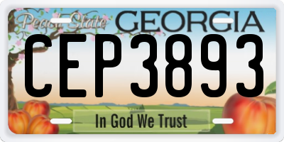 GA license plate CEP3893