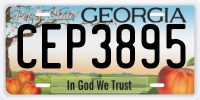 GA license plate CEP3895