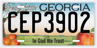 GA license plate CEP3902