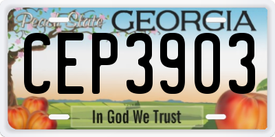 GA license plate CEP3903