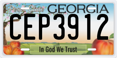 GA license plate CEP3912