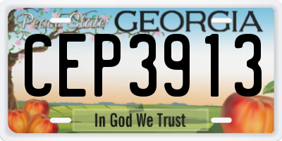 GA license plate CEP3913