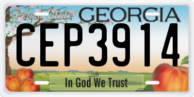 GA license plate CEP3914