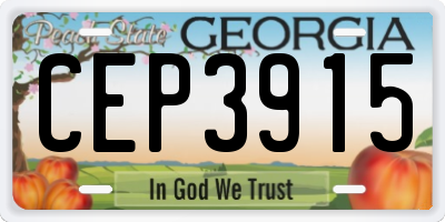 GA license plate CEP3915