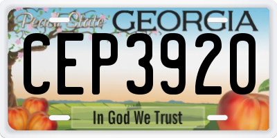 GA license plate CEP3920