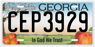 GA license plate CEP3929