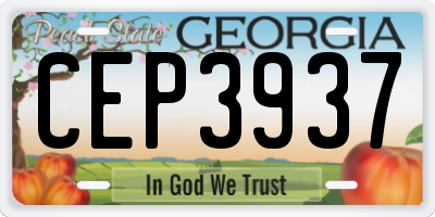 GA license plate CEP3937