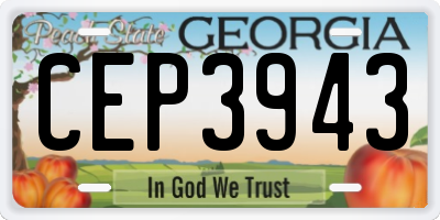 GA license plate CEP3943