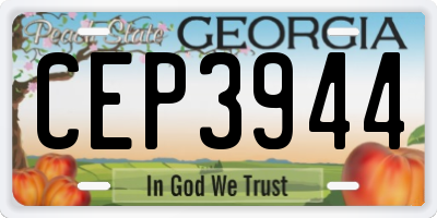 GA license plate CEP3944