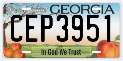 GA license plate CEP3951