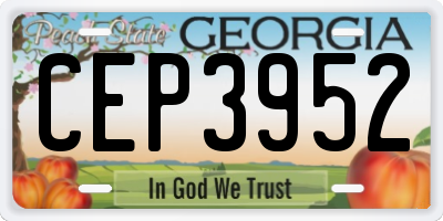 GA license plate CEP3952