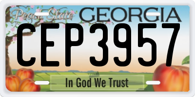GA license plate CEP3957