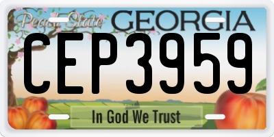 GA license plate CEP3959